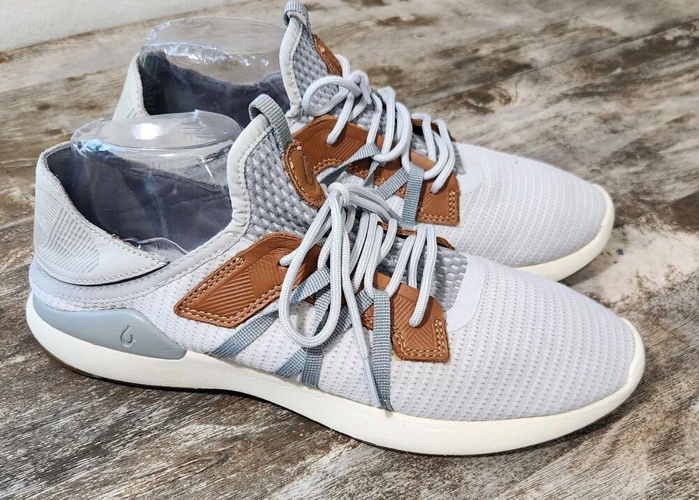 OluKai Men's 9.5 Mio Li Lightweight Athletic Sneakers Mist Grey Poi Mesh Comfort